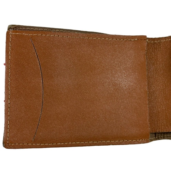 Vintage Genuine Leather Mens Wallet Single Bill Fold Snap Closure Change Pocket - Picture 4 of 11